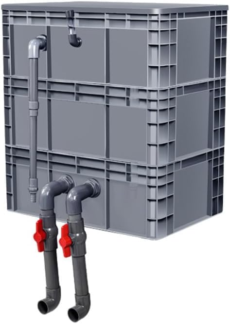 Fish Tank Filter, External Quiet Aquarium Filter, Clean Water Trickle Turnover Box for Indoor Outdoor Home Fish Pond (Color : Gray, Size : 30x20x36cm-A)