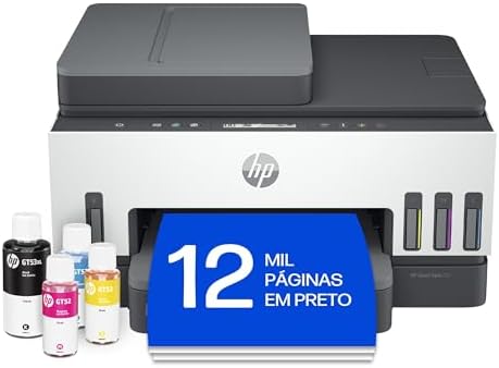 Impressora Multifuncional HP Smart Tank 754 Tanque de Tinta Colorida Wi-Fi Scanner Duplex, Bluetooth. Funções: Imprimir, Copiar, Digitalizar. Cor: Branco (2H0A6A#AK4)