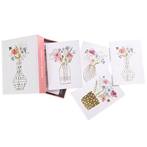 Graphique Blooming Vases Greeting Cards | 20 Pack | All Occasion Blank Note Cards with Envelopes | 4 Assorted Floral Bouquets | Boxed Set for Personalized Notes | 4.25" x 6" - Thumbnail 6