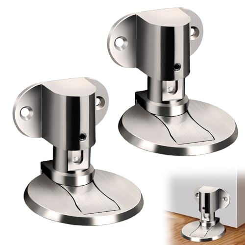 TenaLucy 2 Pièces Butee de Porte Magnetique,Stop Porte Butoir de Portes Magnétique Invisible Arret de Portes Magnetique Arrêt de Porto en Métal Réglable...