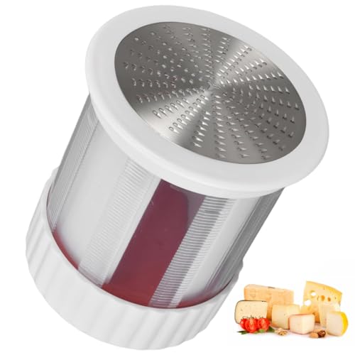 YOFDAL 1 PCS Grattugia Per Formaggio in Plastica, Grattugia Per Verdure, Cucina Domestica Trituratore Per Burro Per Frutta in Plastica Portatile in Acciaio Inossidabile.（M）