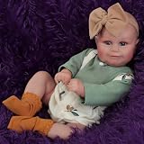 CALiugsi Realistic Reborn Baby Doll 20 Inch Silicone Baby Dolls Newborn Maddie with Hand-Drawing Hair Soft Cloth Body Vinyl Limbs Muñecas de Silicona para Niñas Real Baby Doll Toy for Toddler Age 3+