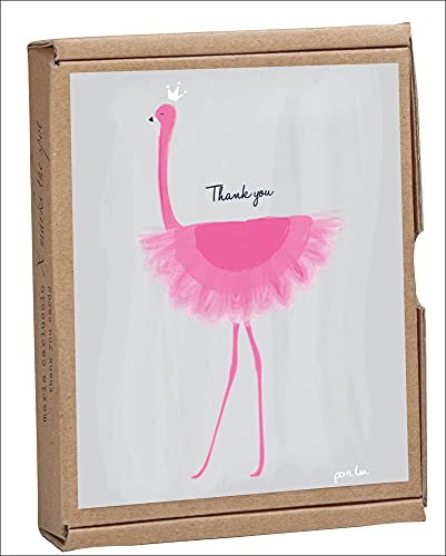Her Majesty (Pink Flamingo) GreenThanks, Thank You Cards Boxed Set