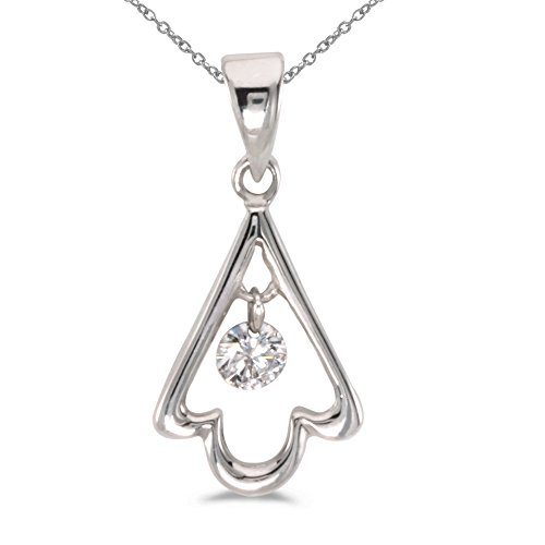 LXR 14K białe złoto Dashing diament wisiorek