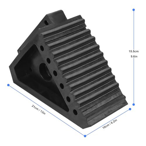 Image of 4 PCS Heavy Duty Wheel Chocks - 8 x 4 x 6 Inch Travel Tire Chock, Rubber Wheel Stopper for Cars, RV Trailers, Camper, Blocks, Trailer Chocks
