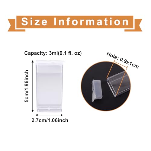 Image of FASHEWELRY 100Pcs Plastic Flip Top Seed Bead Small Storage Containers 2x1 Rectangle Transparent Clear Box Package Candy Favor Empty Box Organizers