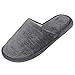 Chaussures De Sécurité Hommes Confort Chambre à Coucher à l'intérieur Anti-dérapant Sol Chaussures Maison Chaud Hiver Doux Hommes Pantoufles en Peluche Appartements pour Hommes Sandales (Grey, 41-42)
