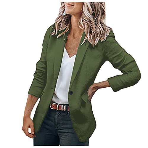 Damen Blazer Einfarbig Business Retro Jacke Büro Office Sportlich Schlanke...