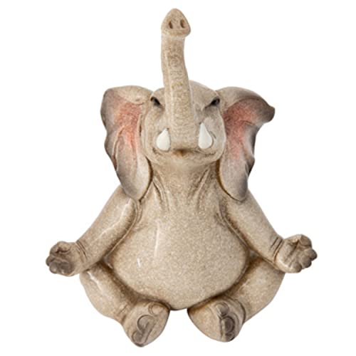 Corner Merchant Elephant Yoga Statue Figurine Meditating Elephant Zen Home Decor Yoga Gift (Lotus) #TOP7