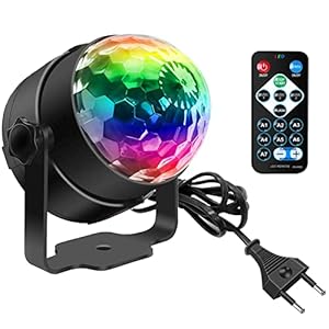 Discokugel, SEBRUANC Disco Lights LED Party Lichter Musikgesteuert Disco DJ Party licht 360° Rotierende Ball Lights 3W…