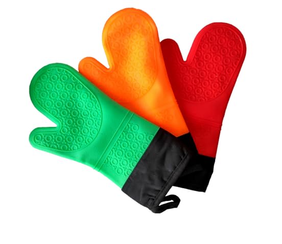 Cobolt Stlicon Baking Gloves with Cotten Lining Size L Heat Proof Kitchen Oven Gloves for Baking