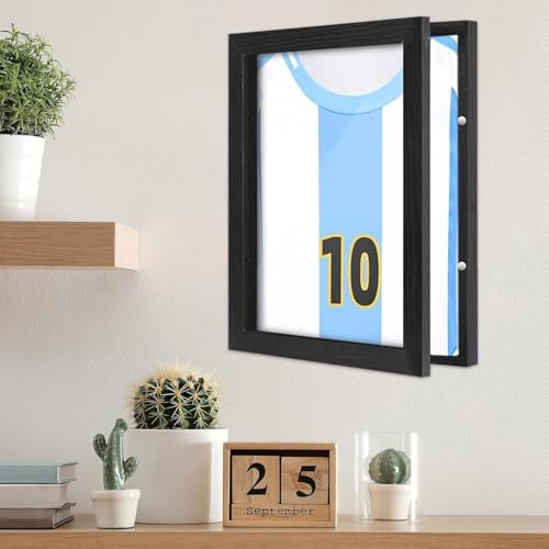 Vitrina con marco de camisa deportiva, caja de exhibición de marco de camiseta de fútbol, decoración de pared para el hogar, fútbol, baloncesto, béisbol, jugadores, coleccionistas, atletas y hombres