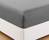 Queen Size, Grey Solid Fitted Bed Sheet - Super Silky Soft - Sale - High Thread Count Brushed Microfiber - 1500 Series-Wrinkle, Fade, Stain Resistant, Deep Pockets