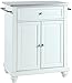 Crosley Furniture Cambridge Cuisine Kitchen Island with Stainless Steel Top - White