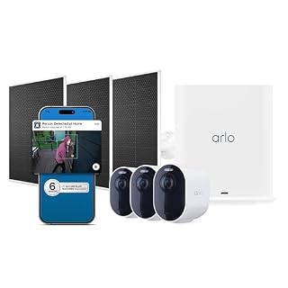Arlo Ultra Security Camera 4K HDR (3rd Gen) - 3-Cam + 3 Solar + 6 Mo Plan