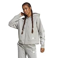 adidas Sportswear Future Icons 3-Stripes Women's Full-Zip Hoodie, Medium Grey Heather, X-Large