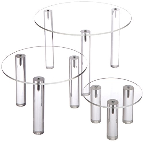 Azar Displays 515304 Small Acrylic Round Riser (3 Piece Set)