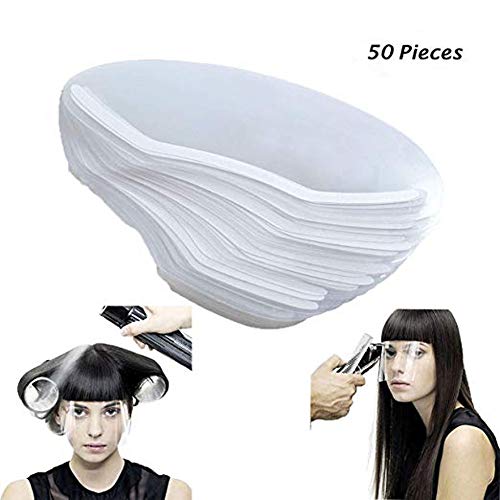 CCbeauty Barber Supplies 50pcs Disposable Face Hairspray Shield Mask Bang trimmer Tool Hair