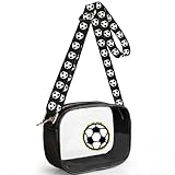 Soccer Crossbody Bag Gifts for Girls Soccer Mom Essentials Clear PVC Handbags with Chenille for Stadium Events for Game Day Events