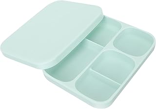 Toyvian Prato De Compartimento Com Tampa Bandeja De Lanche Para Crianças Bandeja Quadrada Pratos Para Bebês Pratos Divididos Para Bebês Prato De Silicone Para Crianças Placa De Controle
