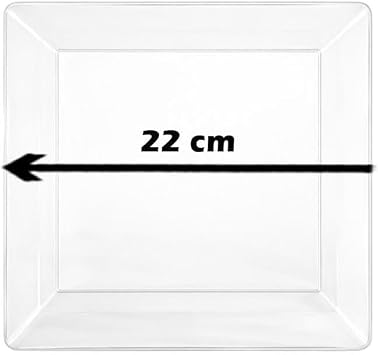 Lüks Mika Kare Tabak Plastik Parti Tabağı Şeffaf 22 cm 10'lu