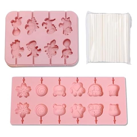 PGKDYC Silicone Lollipop Moulds with Sticks Cover