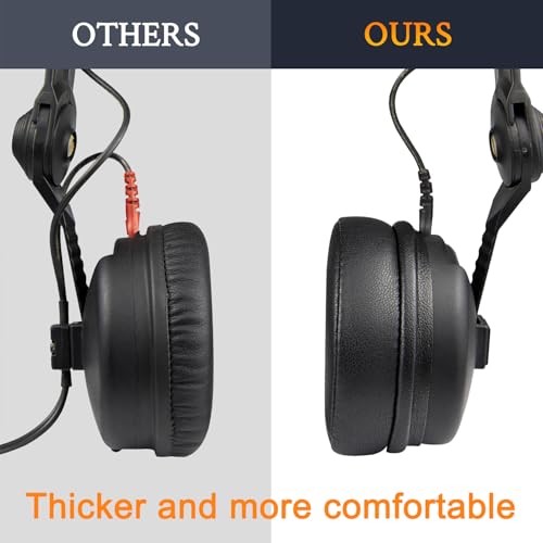 Image of SOULWIT Earpads Replacement for Sennheiser HD25 /HD25 Light(Lite) /HD25 Plus /HD25 Special Edition /HMD25 /HME25 /HMEC25 /HD250BT Headphones, Ear Pads Cushions with High-Density Foam - HD25 PL Black