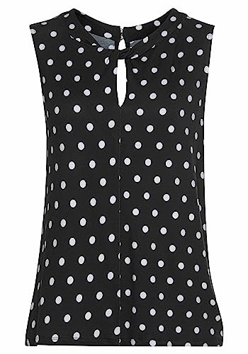 Lascana Damen Tanktop Punkte Allover, jedes Teil EIN Unikat, Kleiner Schlitz vorn, aus Viskose-Elasthan-Mix Lascana Damen Tanktop Punkte Allover, jedes Teil EIN Unikat, Kleiner Schlitz vorn, aus Viskose-Elasthan-Mix