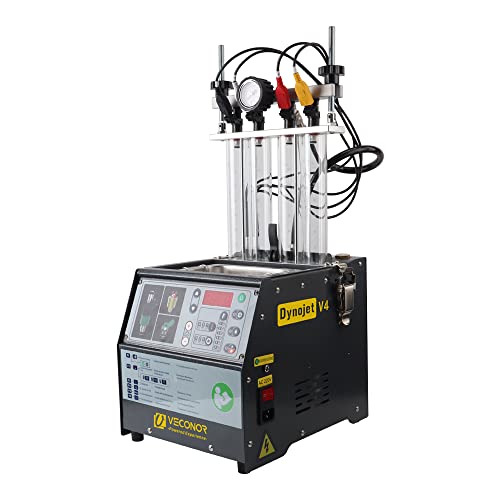 VECONOR Intelligent Car Fuel Injector Tester Cleaning Machine Injector Ultrasonic Cleaner 4-Cylinders