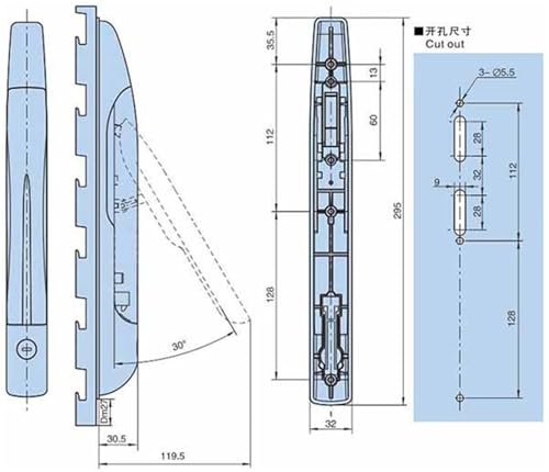 Serrure d'armoire MS8009Z de haute précision pour porte électrique robuste - 5