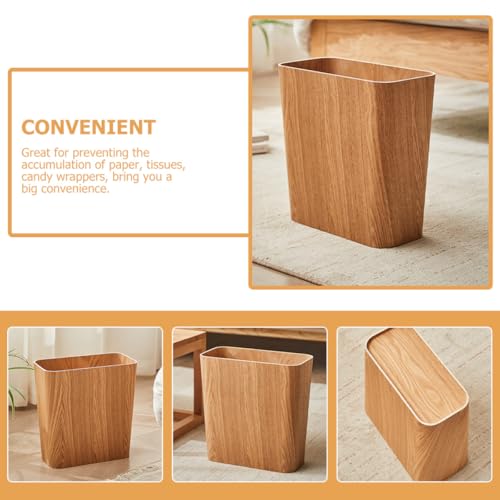 Caneca de basura de madera para cocina miniatura 6