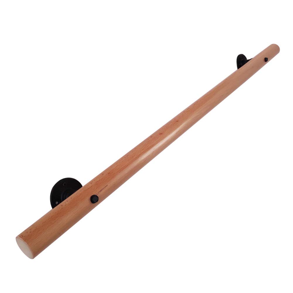 Main courante en bois ronde avec fixations pour sécuriser le jardin