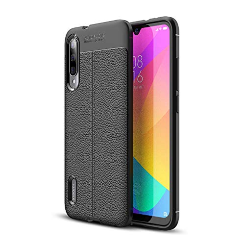 Xiaomi Mi A3 Case, Xiaomi Mi CC9e Case, Cruzerlite Carbon Fiber Texture Design Cover Anti-Scratch Shock Absorption Case for Xiaomi Mi A3/ Mi CC9e (Leather Black)