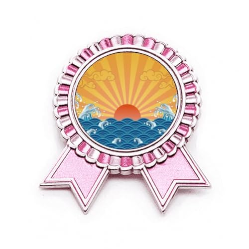 Broche motif nuage et soleil rose métal taille M une idée cadeau originale pour elle