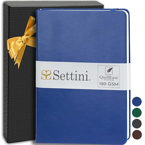 Lined-Journal-Notebook-A5-192-Thick-120-GSM-Pages-Vegan-Leather-Hardcover-with-Elastic-Closure-Lay-Flat-Design-Pen-Loop-Back-Pocket-Gift-Boxed-for-Men-Women-Saphire-Blue