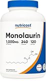 Nutricost Monolaurin 1000 mg (120 Servings, 240 Capsules) - Gluten-Free, Non GMO, Vegan