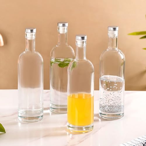Nestasia Glass Water Bottle Set Of 4, Stylish Leakproof Bpa-Free Bottles For Water, Juices, Iced Tea And More, 500Ml Each, Transparent (B0CK2M7D3Y) Amazon Price History, Amazon Price Tracker