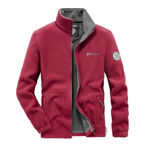 YANBLOS Men Long Sleeve Jacket Slim Fit Fashion Men With Hood Cold Jacket Casual Warm Comfortable Men Jacket Youth Personality Men Trend Outdoor Jacket J-Red XXL