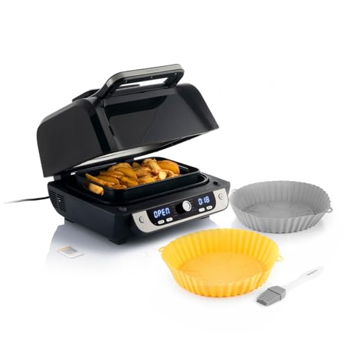 InnovaGoods® Freidora de aire 6L con Gril + molde silicona freidora de aire, air fryer 3400W, 12 programas, pantalla digital display, antiadherente, temporizador, flujo de aire 360°