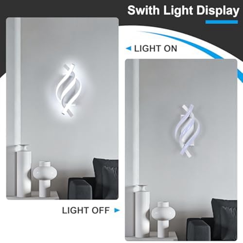Aplique de pared LED moderno 28W en espiral con luz fría pack de 2 lámparas 3