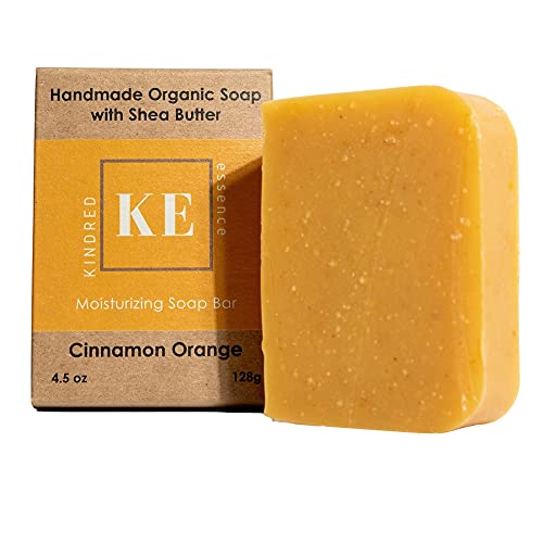 Handmade Cinnamon Orange Moisturizing Natural Organic Shea Butter Soap Bar with and Essential Oils