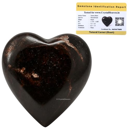 Image of Crystal Heaven Garnet Heart Palm Pebbles Stones For Anxiety Stress Relief Massage-Aaa Grade Original Healing Gemstone Agate Heart Palm Stone For Yoga Meditation Spiritual