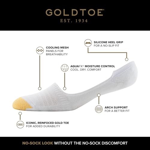 GOLDTOE Men's Eastport Ultra Low Invisible Socks, 6-Pairs2