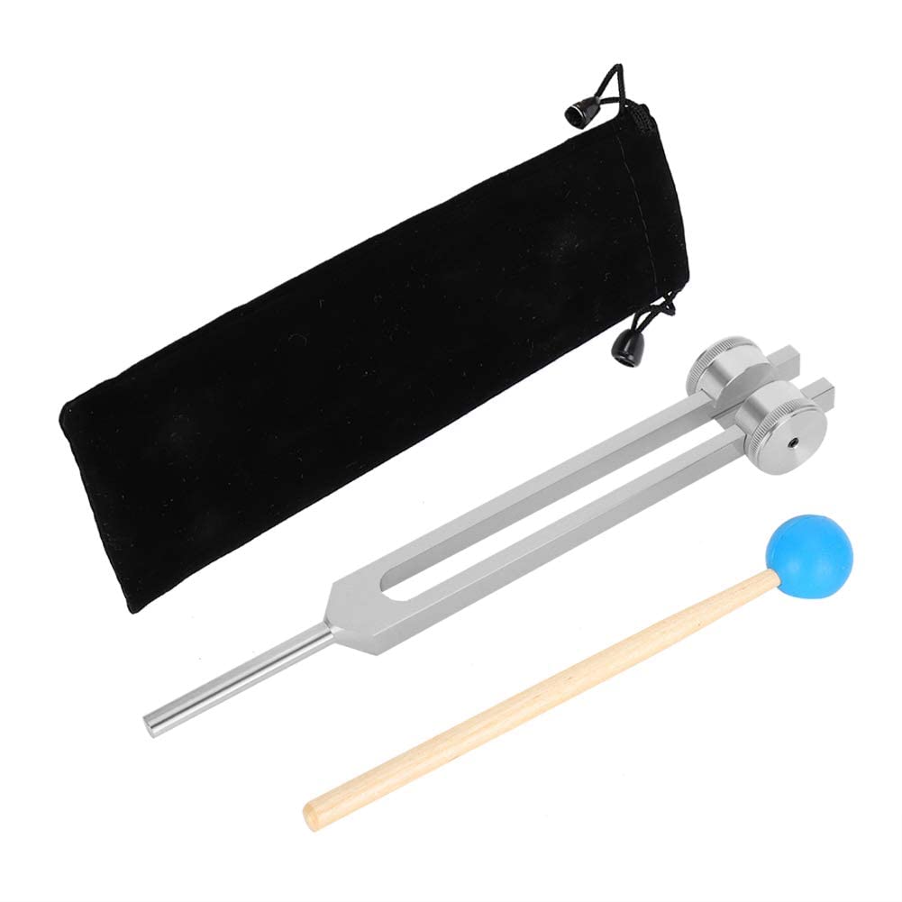 111HZ Frequency Tuning Fork with Hammer for DNA Repair Healing Sound Healing Forks(Silver)