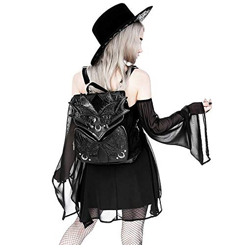 Restyle - Black Phantom Gothic Backpack with a dragon wings4