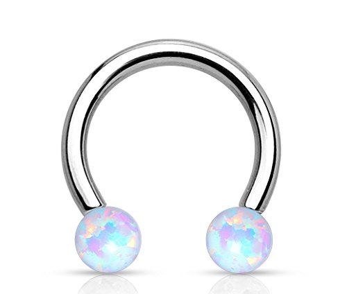 Synthetic Opal WildKlass Horseshoe 316L Surgical Steel Circular Barbell