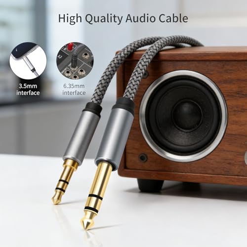 Cable estéreo 3.5 mm a 6.35 mm de 1 m aprox miniatura 5