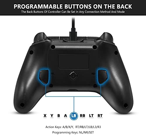 FTFVaska Xbox One Controller Wired Controller for Xbox One Gamepads Compatible for Xbox One / One S / One X / Xbox Series X and PC Windows with Dual Vibration Custom Button and Turbo Button (Black)