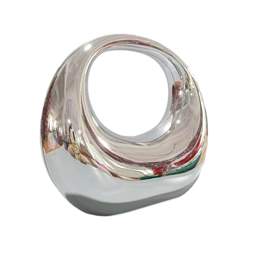 Image of Acrylic Evening Clutch Purse Top-handle Moon Hobo Bag, Elegant Marble Handbag for Wedding Cocktail Party