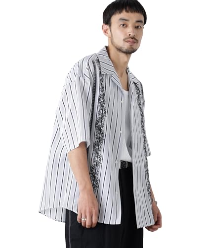 [ナノ・ユニバース] OtoNANO」 ×masoret 刺繍シャツ メンズ L 361 パターン2 668-6121223
